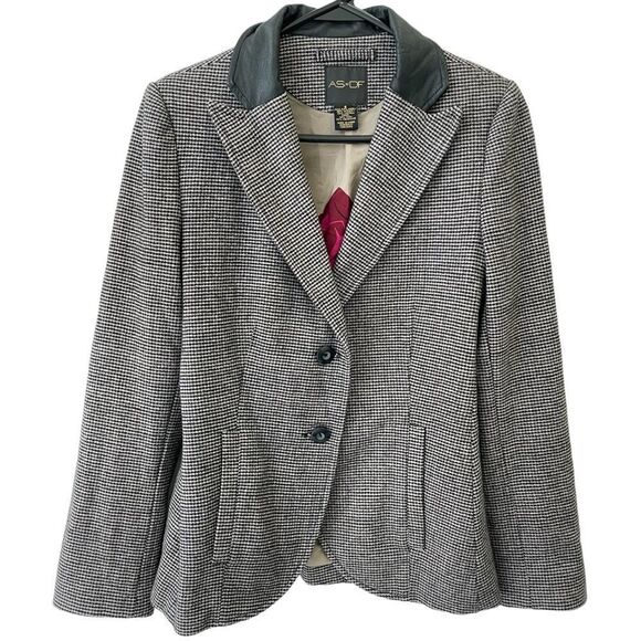 AS by DF Black and Tan Wool Blend Houndstooth Blazer - Picture 11 of 14